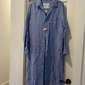 Frank & Eileen Casual Blue Button Down Shirt Dress